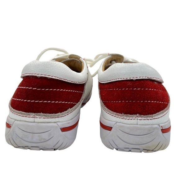 Alegria Men’s Alex White/Red Leather Nursing Professional Working Lace Up Shoes - Picture 10 of 16